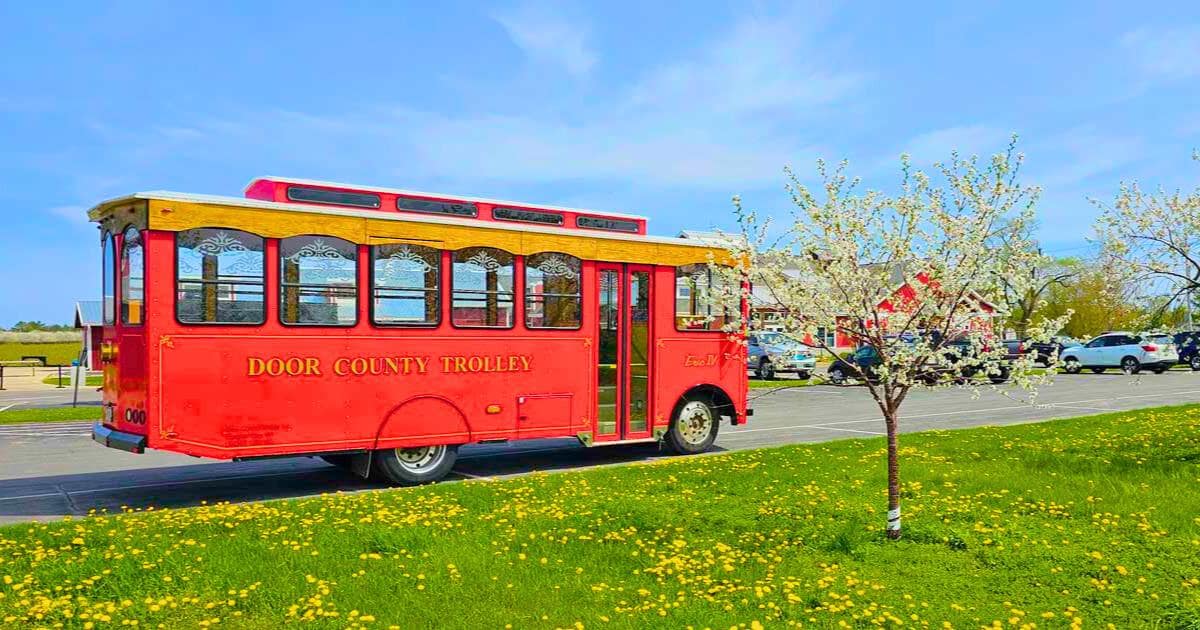 red trolley car